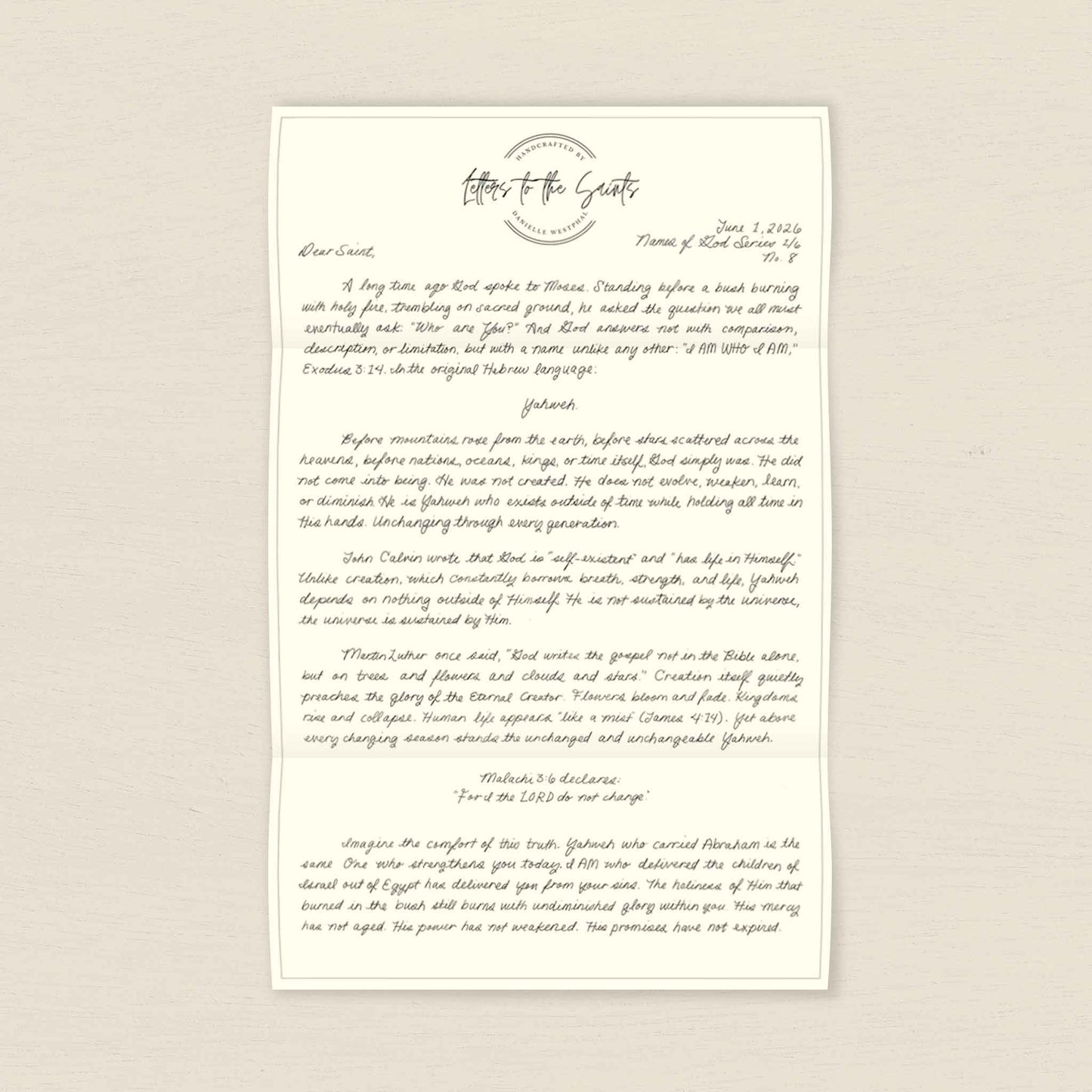 Letters to the Saints